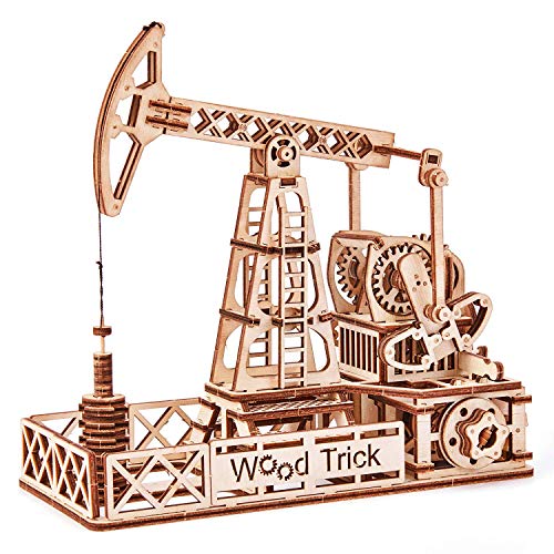 Wood Trick Ölbohrturm Spielzeug - Mechanisches Modell für Ölpumpenheber - 3D-Holzpuzzle, Montagespielzeug - STEM-Spielzeug für Jungen und Mädchen von Wood Trick