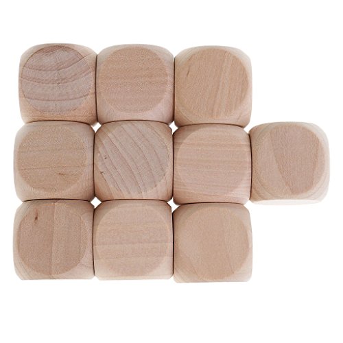 10x Holzwürfel Würfel Würfel Blank Unlackiertes Holz Sechsseitig 30 mm 3 cm von Wooden World