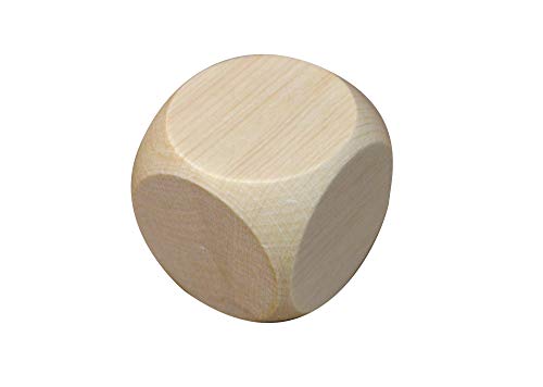 10x Würfel aus Holz mit einfachen Würfeln Würfelwürfel Blank Plain Unlaint Wood Six Sided 50mm von Wooden World