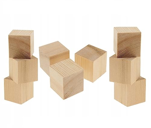 Wooden World 10 x Würfel aus Holz mit einfachen Würfeln Würfelwürfel Blank Plain Unlaint Wood Six Sided 30 mm von Wooden World