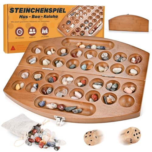 Wooderma Hus Bao Kalaha Steinchenspiel Mancala aus Holz mit Edelsteinen, Edelsteinspiel, Muschelspiel, Bohnenspiel für 2 Spieler Wooderma Hus Bao Kalaha Steinchenspiel Mancala aus Holz mit Edelsteinen, Edelsteinspiel, Muschelspiel, Bohnenspiel für 2 Spieler von Wooderma