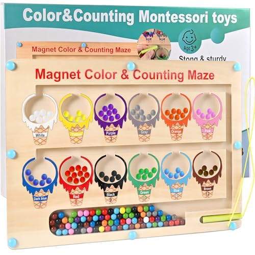 Wooderma Magnetspiel Labyrinth Holzspielzeug, Montessori Spielzeug ab 3 4 5 6 Jahre, Zahlen Farben Lernen Sortierspiel, Magnete Kinder Motorikspielzeug, Geburtstagsgeschenke für Jungen Mädchen Wooderma Magnetspiel Labyrinth Holzspielzeug, Montessori Spielzeug ab 3 4 5 6 Jahre, Zahlen Farben Lernen Sortierspiel, Magnete Kinder Motorikspielzeug, Geburtstagsgeschenke für Jungen Mädchen von Wooderma
