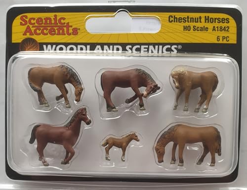 Woodland Scenics A1842 braune Pferde Pfohlen Figuren Spur H0 HO 1:87 Chestnut Horses von Woodland Scenics