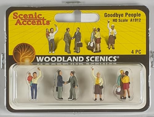 Woodland Scenics A1912 winkende, Sich verabschiedende Menschen Figuren Goodbye People Diorama Bahnhof Bushaltestelle Spur HO H0 1:87 von Woodland Scenics