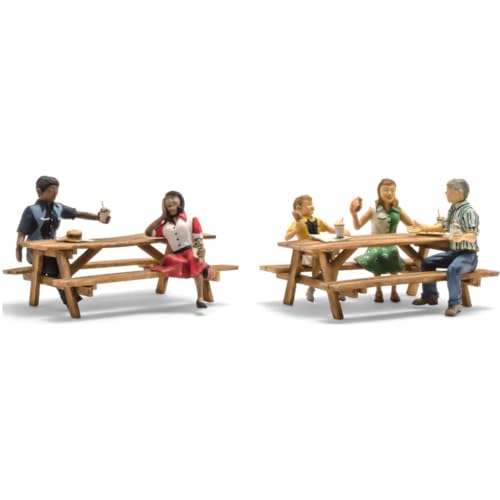 Woodland Scenics A1939 Figuren Picknick Festzeltgarnituren Bänke Tische Spur HO H0 1:87 Outdoor Dining von Woodland Scenics
