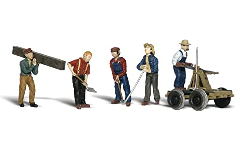 Spur N -- 5 Figuren + Draisine Bahnarbeiter von Woodland