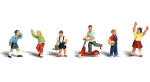 Woodland Scenics A2182 sechs spielende Kinder mit Roller und Ball Spielplatz Spur N 1:160 N Scale Children von Woodland Scenics