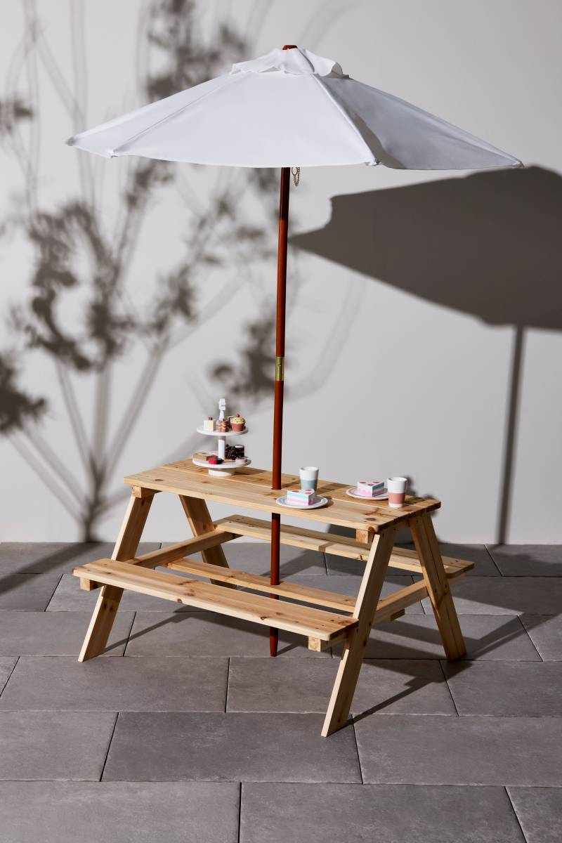 Woodlii Picknicktisch mit Sonnenschirm, Wood von Woodlii