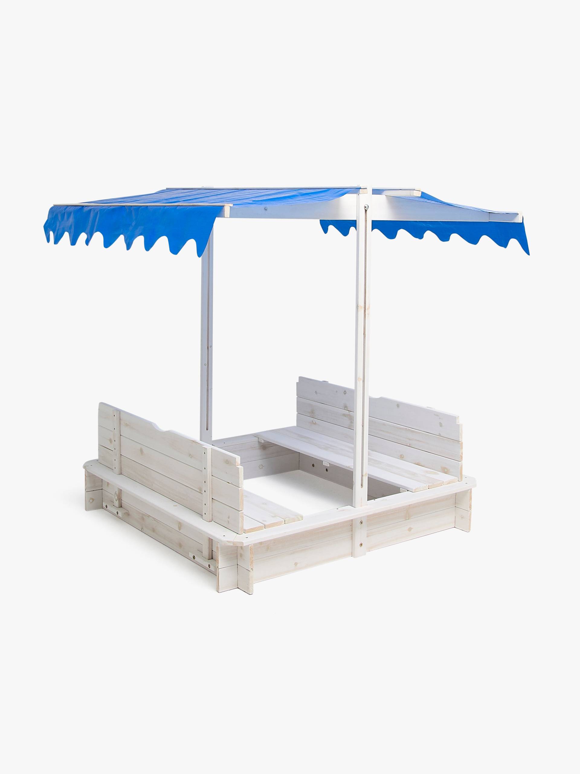 Woodlii Sandkasten mit Dach und Bank, Weiß von Woodlii