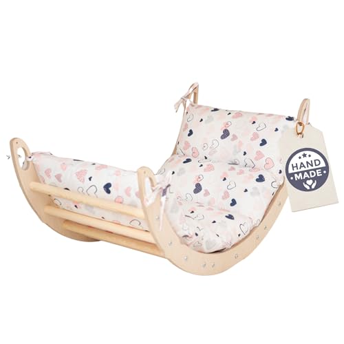 WoodsCraft Kletterbogen mit Kissen - Holz Klettergerüst Indoor - Hypoallergen Kissen für Kletterbogen, Holzwippe, Bogenwippe - Montessori Kletterspielzeug - Baby Klettern Indoor - Wippe Kinder WoodsCraft Kletterbogen mit Kissen - Holz Klettergerüst Indoor - Hypoallergen Kissen für Kletterbogen, Holzwippe, Bogenwippe - Montessori Kletterspielzeug - Baby Klettern Indoor - Wippe Kinder von WoodsCraft