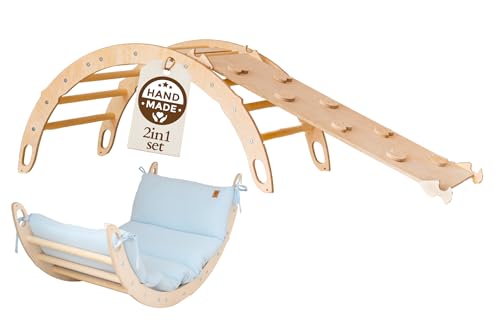 WoodsCraft Kletterbogen mit Kissen & Rutsche Indoor | Wippe Kinder & 2in1: Babyrutsche & Rampe | Holz Montessori Klettergerüst Indoor Spielgeräte & Spielplatz | Klettern Kinder Indoor & Klettern Baby WoodsCraft Kletterbogen mit Kissen & Rutsche Indoor | Wippe Kinder & 2in1: Babyrutsche & Rampe | Holz Montessori Klettergerüst Indoor Spielgeräte & Spielplatz | Klettern Kinder Indoor & Klettern Baby von WoodsCraft