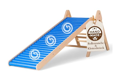 WoodsCraft Rutsche Outdoor & Indoor Rutsche mit Kletterdreieck | Kinderrutsche-Rollenrutsche: viele Sinneserfahrungen | Rutsche für den Garten & Pikler Dreieck: Klettern Kinder & Baby Indoor WoodsCraft Rutsche Outdoor & Indoor Rutsche mit Kletterdreieck | Kinderrutsche-Rollenrutsche: viele Sinneserfahrungen | Rutsche für den Garten & Pikler Dreieck: Klettern Kinder & Baby Indoor von WoodsCraft