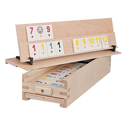 WOODTASTIC Rummy Holz Spiel - Hochwertiges Brettspiel aus Massivem Buchenholz von WOODTASTIC