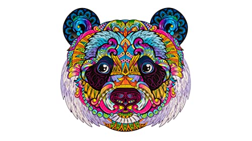 WOODVIO - Holzpuzzle für Erwachsene und Kinder - Panda, tierförmiges Fantasiepuzzle, 217 einzigartige Stücke, Größe King (35 x 37 cm) von Woodvio