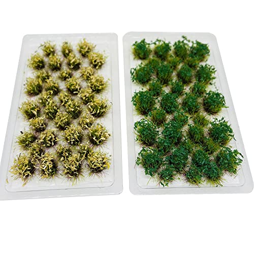 Woohome 70 Stück Miniatur Blume Cluster Miniatur Grasbüschel Modellbau Static Grass Tuft für Miniatur Tabletop Spiele Modelleisenbahn Geländebau von Woohome
