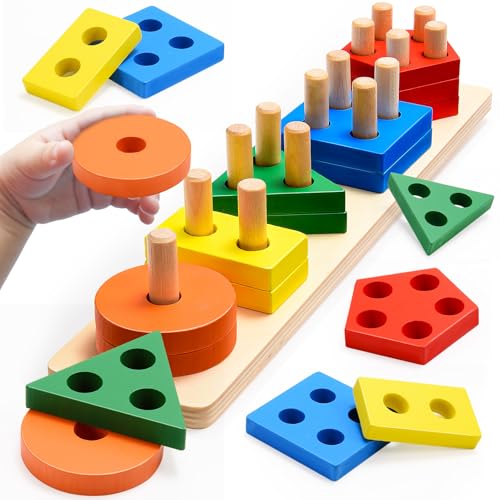 Wootoyz Holz Montessori Spielzeug ab 1 2 3 Jahr, kinderspielzeug ab 1-3 Jahr Holzspielzeug Motorikspielzeug 1-3 Jahr Babyspielzeug 1 2 3 Jahr Sortierspiel Lernspielzeug Steckpuzzle Wootoyz Holz Montessori Spielzeug ab 1 2 3 Jahr, kinderspielzeug ab 1-3 Jahr Holzspielzeug Motorikspielzeug 1-3 Jahr Babyspielzeug 1 2 3 Jahr Sortierspiel Lernspielzeug Steckpuzzle von Wootoyz