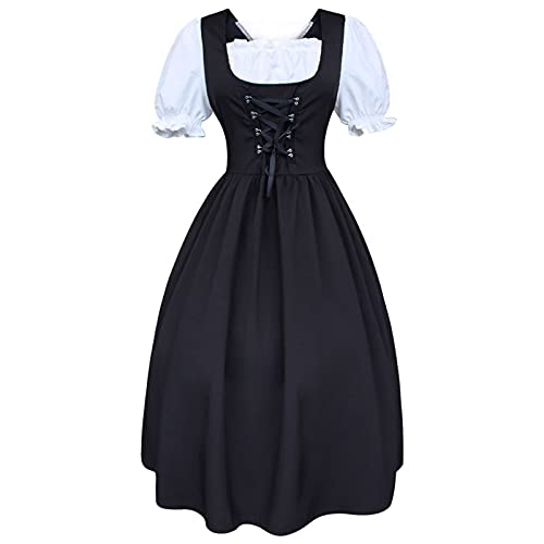 Bayerisches Kleid, Wirtin Kostüm, Kostüm für ein deutsches Biermädchen, Halloween Party Maid Plaid Fancy Dress Outfit, Bavarian Tavern Mädchenkostüm, Oktoberfest-Outfit für Frauens, Halloween-Kostüme von WopHSkf