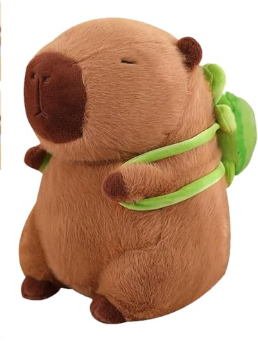 Capybara Capybara Plüschtier mit grüner Schildkröte, Capybara-Plüschspielzeug, Simulation, weicher Plüsch, süßes Plüschtier für Kinder (25 cm) von Words and deeds