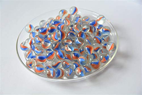 hochwertige Murmeln aus Glas, Ø ca. 16 mm, 100 Stück (rot, blau, grünlich; 121 3115) von Worf Glaskugeln