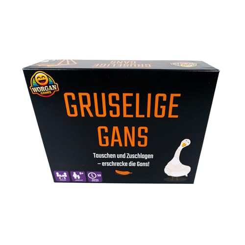 Worgan Games GRUSELIGE Gans – Halloween-Kartenspiel für Kinder, Teenager & Erwachsene | Familienspaß mit Strategie & Reaktionsgeschwindigkeit | 2-6 Spieler | Ab 8 Jahren von Worgan Games