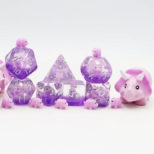 World of Dice - Baby Triceratops Würfelset - pink farbenes 7-TLG. Pen and Paper Rollenspielwürfel mit Baby Triceratops, perfekt für DND, DSA, Cthulhu, Shadowrun und viele weitere World of Dice - Baby Triceratops Würfelset - pink farbenes 7-TLG. Pen and Paper Rollenspielwürfel mit Baby Triceratops, perfekt für DND, DSA, Cthulhu, Shadowrun und viele weitere von World of Dice