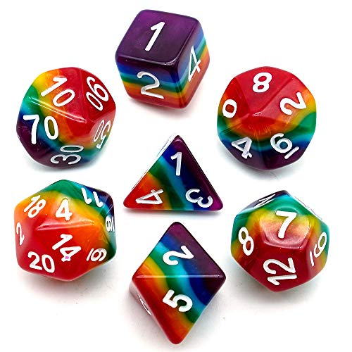 World of Dice Bifröst Regenbogenwürfel - 7-teiliges Pen and Paper Würfelset, für Dungeons and Dragons, Aborea und alle Anderen RPG, Bunte Rollenspiel-Würfel World of Dice Bifröst Regenbogenwürfel - 7-teiliges Pen and Paper Würfelset, für Dungeons and Dragons, Aborea und alle Anderen RPG, Bunte Rollenspiel-Würfel von World of Dice