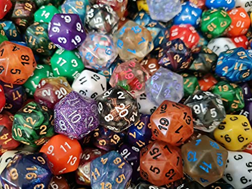 World of Dice D20 / W20 Würfel Set Mix - Bunt gemischt, perfekt für Dungeons and Dragons (DND), Das Schwarze Auge (dsa), und alle Anderen RPG-Systeme (10 Stück) von World of Dice