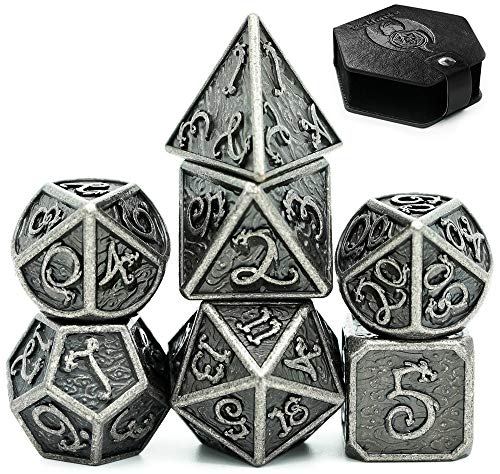 World of Dice Metallwürfel-Set Drachenwürfel - Eisen - Pen & Paper Würfel-Set aus Metall, 7-teiliges polyedrisches Set, für Dungeons and Dragons, DSA, Cthulhu, UVM. World of Dice Metallwürfel-Set Drachenwürfel - Eisen - Pen & Paper Würfel-Set aus Metall, 7-teiliges polyedrisches Set, für Dungeons and Dragons, DSA, Cthulhu, UVM. von World of Dice