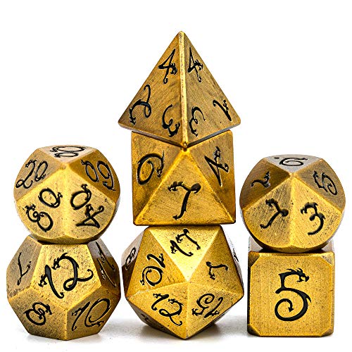 World of Dice Metallwürfel-Set Drachenwürfel - Golden Dream - Pen & Paper Würfel-Set aus Metall, 7-teiliges polyedrisches Set, für Dungeons and Dragons, DSA, Cthulhu, UVM. World of Dice Metallwürfel-Set Drachenwürfel - Golden Dream - Pen & Paper Würfel-Set aus Metall, 7-teiliges polyedrisches Set, für Dungeons and Dragons, DSA, Cthulhu, UVM. von World of Dice