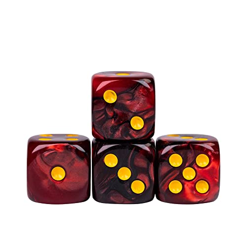 World of Dice - Mini-D6-Würfel (12 mm) - Kompakte, vielseitige & farbenfrohe 6-seitige Würfel für Brettspiele, als Unterrichtsmaterial, Würfelspiele und Trading Card Games, einzeln (red & Black) von World of Dice