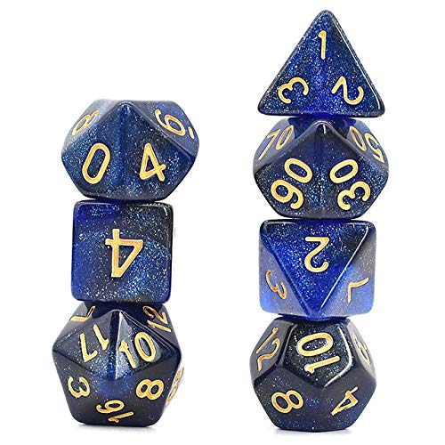 World of Dice Orion-Serie - Pen and Paper Würfel, 7-teiliges Würfelset, W20, W12, W10, W10.0, W8, W6, W4, Rollenspiel-Würfel, für Dungeons and Dragons und weitere RPG, blau World of Dice Orion-Serie - Pen and Paper Würfel, 7-teiliges Würfelset, W20, W12, W10, W10.0, W8, W6, W4, Rollenspiel-Würfel, für Dungeons and Dragons und weitere RPG, blau von World of Dice