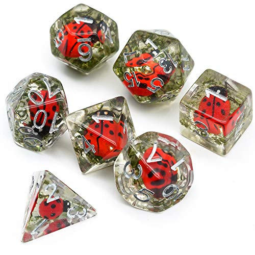 World of Dice Pen and Paper Würfel Set - Marienkäfer Edition - 7 polyedrische Pen Würfel aus Kunststoff, W20, W12, W10, W10.0, W8, W6, W4 World of Dice Pen and Paper Würfel Set - Marienkäfer Edition - 7 polyedrische Pen Würfel aus Kunststoff, W20, W12, W10, W10.0, W8, W6, W4 von World of Dice