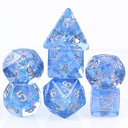 World of Dice - Psychodelic Serie - Hologramm-Elemente Würfelset - Ideal für Tabletop-RPG wie DND, DSA, Cthulhu und viele weitere Rollenspiele (Blue) von World of Dice