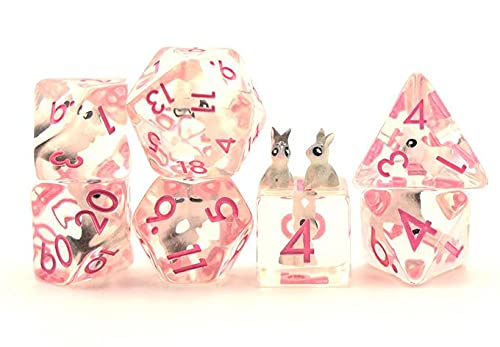 World of Dice - Rabbit Edition - Pen and Paper Würfel Set, 7-teilig, Rollenspiel-Würfel aus Kunststoff, pink World of Dice - Rabbit Edition - Pen and Paper Würfel Set, 7-teilig, Rollenspiel-Würfel aus Kunststoff, pink von World of Dice