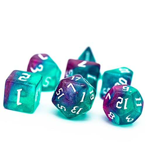 World of Dice Würfelset - 7 Rollenspiel-Würfel im Set, für Pen and Paper, z. B. Dungeons and Dragons (D&D), Das Schwarze Auge (DSA), Pathfinder, Shadowrun, Aborea, ... von World of Dice