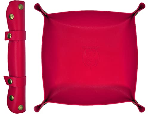 World of Dice Würfelteller - ideal für alle RPGs, Würfelunterlage, Würfelschale, Würfelbrett, Kunstleder, für Dungeons and Dragons, Kniffel, DSA, UVM. (Pink, Kunstleder) von World of Dice