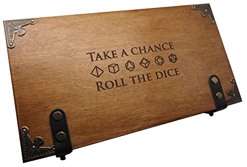 World of Dice - Würfeltruhe aus Holz Roll The Dice - für bis zu 150 Pen & Paper Würfel, mit Würfelteller, ideal für Dungeons and Dragons (D&D) von World of Dice