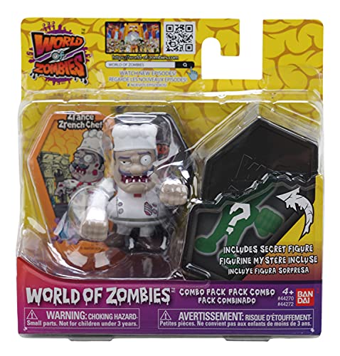 World of Zombies Packung mit Zwei Figuren Zrench Chef und Überraschungsfigur (Bandai 44272), bunt von World of Zombies