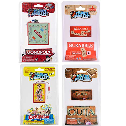 Weltkleinste Brettspiele Set mit 4 Monopoly - Scrabble - Operation - Ouija von World's Smallest
