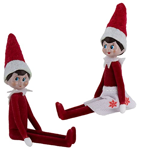 Worlds Smallest World's Smallest Elf on The Shelf Bundle Set of 2 Boy and Girl Light Tone - 4 Inches Tall! von World's Smallest