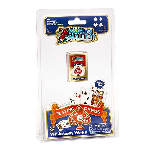 Worlds Smallest Super Impulse Miniatur Replik Playing Cards Spielkarten mit 54 Karten im Mini-Format für Poker, Blackjack, Kartentricks, ab 6 Jahre von Worlds Smallest
