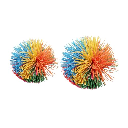 2/10/12 Stück AFFE Stringy Balls, Bunte Silikon Stringy Bälle Sensory Fidget Stringy Balls Bouncy Stress Balls Bunte Silikon Ball Flauschiger Jugging Ball, Für Mitgebsel Kindergeburtstag (2pc M) von Worparsen