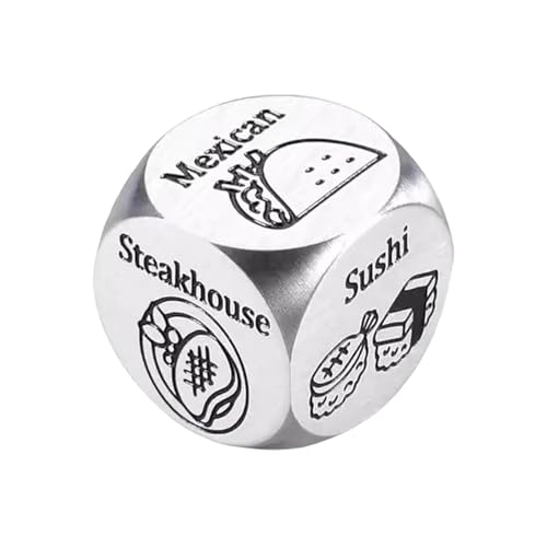 Date Idea Decider Würfel, tragbar, Edelstahl, für Erwachsene, Paare, 6 Seiten, Geschenk zum Mitnehmen, für Freundin, Freund, Geschenk (A) von Worparsen