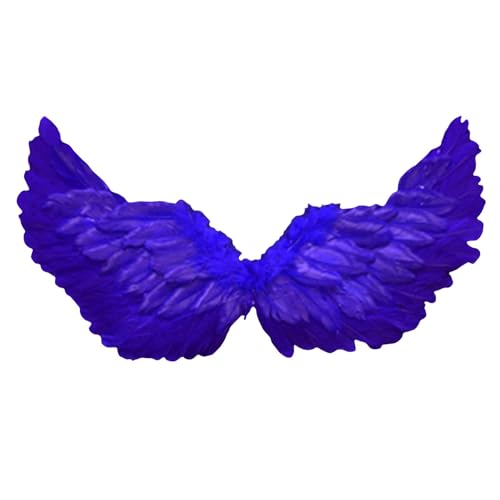 Engelsflügel, gefallene Engelsflügel, Halloween-Kostüm, Federflügel mit elastischen Bändern, helle Farbe, leicht, Kostüm, Cosplay, Flügel, Fotografie-Requisiten (blau) von Worparsen