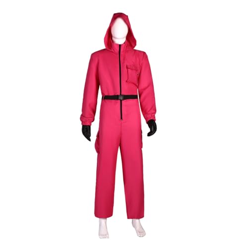 Squids Game Guard Kostüm für Kinder - Squids Game Trainingsanzug Kinder Outfit, koreanisches Spielkostüm für Kinder und Erwachsene, Squids Game Kleidung für Spielzeit und Partys (Rose Red, 13-15 Jahre Squids Game Guard Kostüm für Kinder - Squids Game Trainingsanzug Kinder Outfit, koreanisches Spielkostüm für Kinder und Erwachsene, Squids Game Kleidung für Spielzeit und Partys (Rose Red, 13-15 Jahre von Worparsen