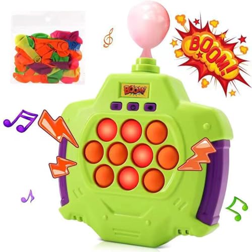 Worparsen Handheld-Sensorspiel mit Luftballons, Handheld-Puzzlespielmaschine, Squeeze Sensory Fast Push Bubble Toy, Geburtstagsgeschenke für 8+ alte Jungen und Mädchen, grün, 5,71 x 5,31 Zoll Grün von Worparsen