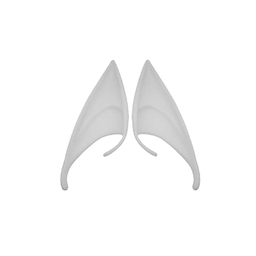 Worparsen Party-Kostüm-Zubehör, realistische Elfenohren, Halloween-Make-up-Requisiten, 2 Stück, fügen Sie Charme zu Avatar Goblin oder Fee hinzu, breite Anwendung, weiß, klein von Worparsen