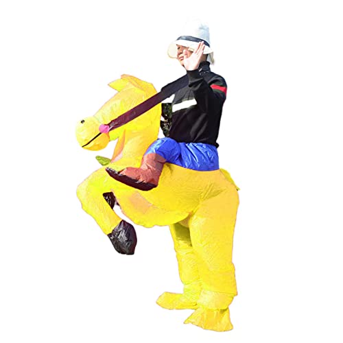 Worparsen Pferde-Kostüm, 4 Farben, bequem, aufblasbar, verblasst nicht, Gelb von Worparsen