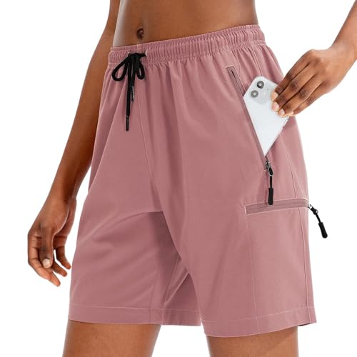 Worparsen Shorts für Frauen mit Reißverschluss in Taschen, Elastische Taille Kurze Hosen, Schelle Trockene, Locke Leichteaufende Fitnessstudio-Aktivkleidung Rosa S Worparsen Shorts für Frauen mit Reißverschluss in Taschen, Elastische Taille Kurze Hosen, Schelle Trockene, Locke Leichteaufende Fitnessstudio-Aktivkleidung Rosa S von Worparsen