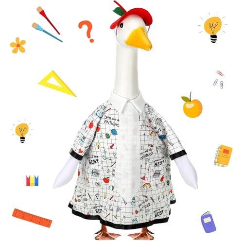 Worparsen Veranda-Gans-Outfit, Gans-Kostüm, Hof, Gans-Statue, Kleidung für 38,1 cm oder 58,4 cm Gänsestatue, Rasen, Gartendekoration (A) von Worparsen
